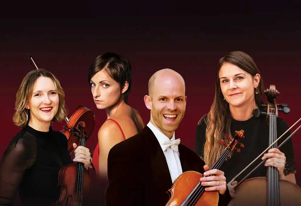 Members of the Lumière String Quartet t perform for Waterford Music